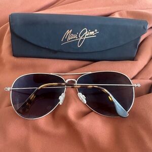 Maui Jim Sunglasses Mavericks MJ-264-16 Gold Wire Aviators w/ Brown Lenses
